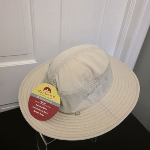 NWT Solar Escape UV Explorer Boonie O/S Sun Hat Cream UPF 50+ - Picture 2 of 8